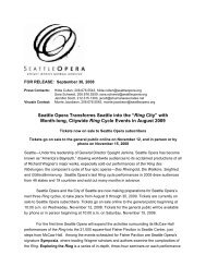 Seattle Opera Announces Month-long Ring Cycle Activities for ...