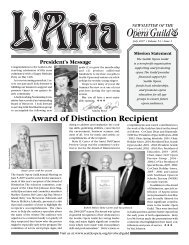 Award of Distinction Recipient - Seattle Opera
