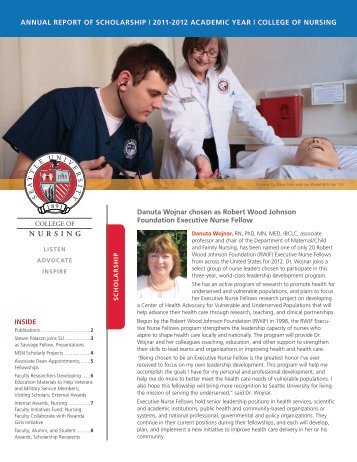 Annual Report of Scholarship 2011-2012 - Seattle University