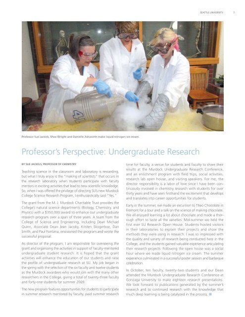 2009 Fall - Science & Engineering Newsletter - Seattle University