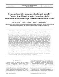 Seasonal and diel movements of giant trevally Caranx ignobilis at ...