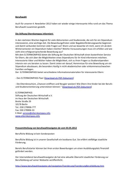 Newsletter Ausgabe 04/12 - seb-liebig.de