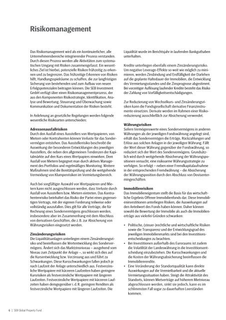 Jahresbericht zum 31.12.2012 - SEB Asset Management