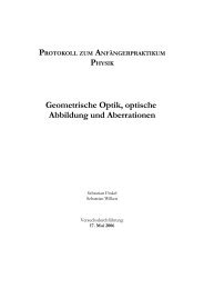 Geometrische Optik, optische Abbildung und Aberrationen