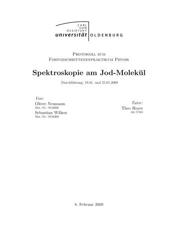 Spektroskopie am Jod-MolekÃ¼l - sebastian-wilken.de