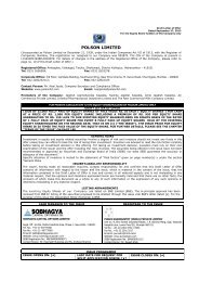 POLSON LIMITED - Securities and Exchange Board of India