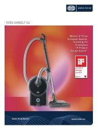 SEBO AIRBELT D4 - SEBO Vacuums