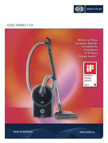 SEBO AIRBELT D4 - SEBO Vacuums