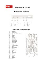 Quick guide for VDV-300 Beskrivelse af front panel Beskrivelse af ...