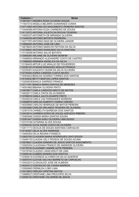 4Âª LISTA DE SELECIONADOS - CURSO MÃDIAS NA EDUCAÃÃO ...