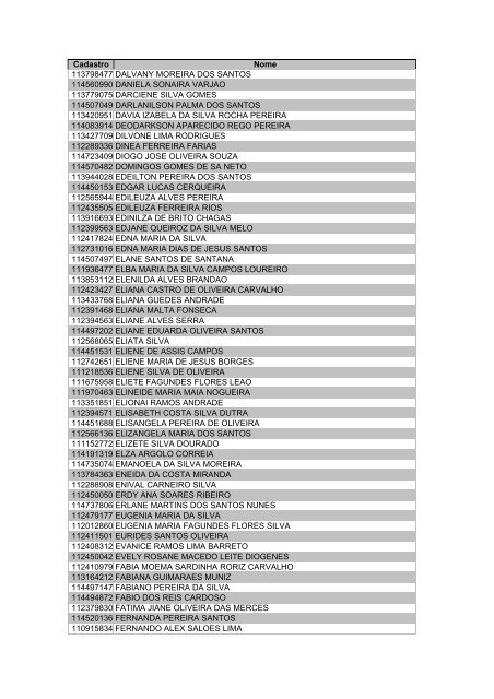 4Âª LISTA DE SELECIONADOS - CURSO MÃDIAS NA EDUCAÃÃO ...