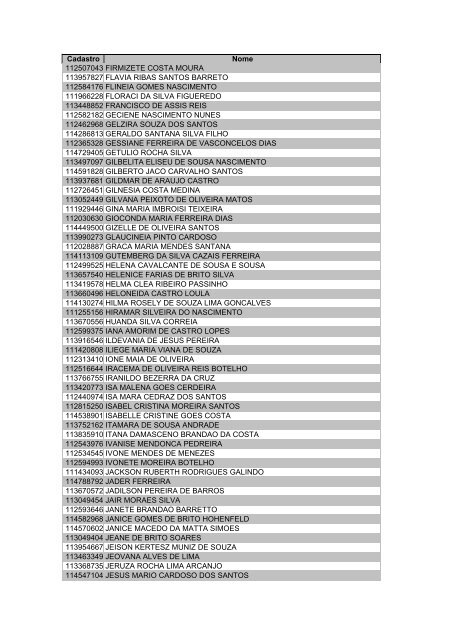 4Âª LISTA DE SELECIONADOS - CURSO MÃDIAS NA EDUCAÃÃO ...