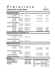 P reisliste 1 Nettopreise zuzügl. Mwst. 01/11 - Corthum