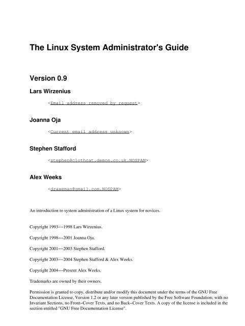 System Administrators Guide The Linux System Administrator's Guide