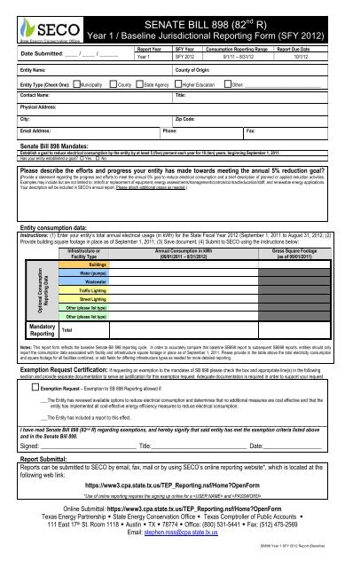 Reporting Form - State Energy Conservation Office - Texas ...