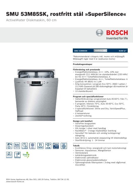 Bosch SMU 53M85SK - Tretti.se