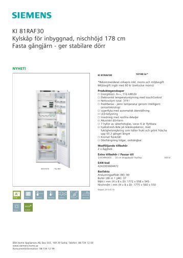 Siemens KI 81RAF30 - Tretti.se