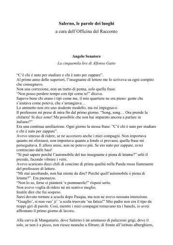 Salerno, le parole dei luoghi a cura dell‟Officina del Racconto