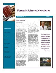 Forensic Sciences Newsletter - Departments & Programs - The ...