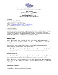 Course Syllabus: Questionnaire Design - Departments & Programs ...