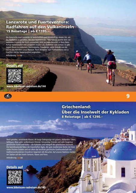 Biketeam Radreisen - Katalog 2014/15