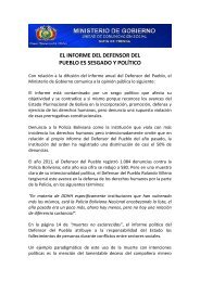 Comunicado del Ministerio de Gobierno sobre el ... - Los Tiempos