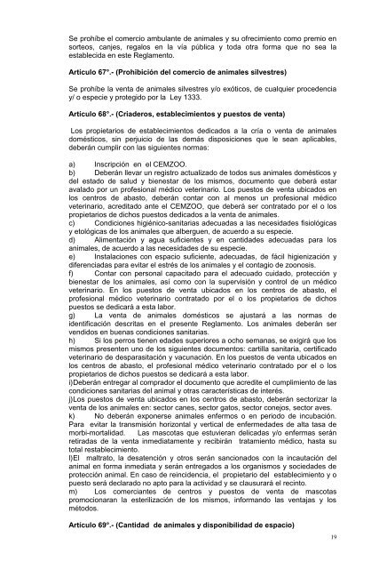 reglamento de control, protecciÃ³n de animales ... - Los Tiempos