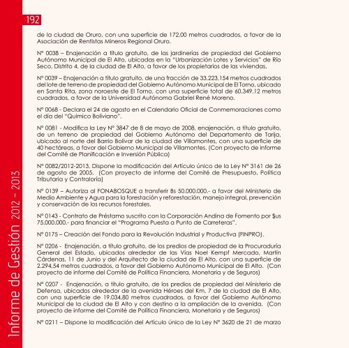 Informe PÃºblico de Cuentas sobre la gestiÃ³n ... - Los Tiempos