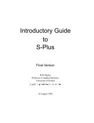 Introductory Guide to S-Plus