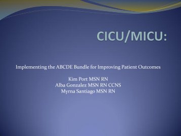 CICU/MICU Cerner Solutions