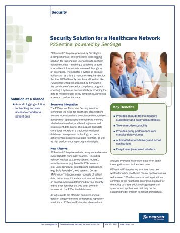 Security Solution for a Healthcare Network - Cerner Corporation