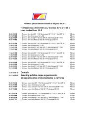 Horario sabado Cuna karting VINAROZ 2013