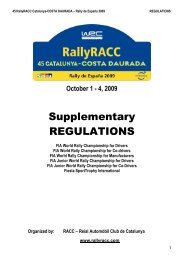 Supplementary REGULATIONS - RallyRACC