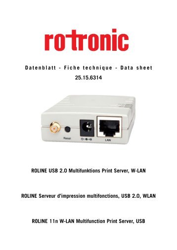 25.15.6314 Datenblatt - Fiche technique - Data sheet ROLINE USB ...