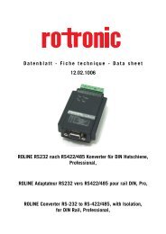 Fiche technique - Data sheet ROLINE RS232 nach RS422/485 ...