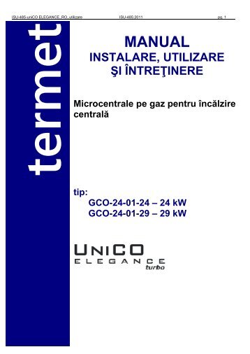 Instrukcja serwisowa kotła uniCO Elegance + turbo - Secpral Pro ...