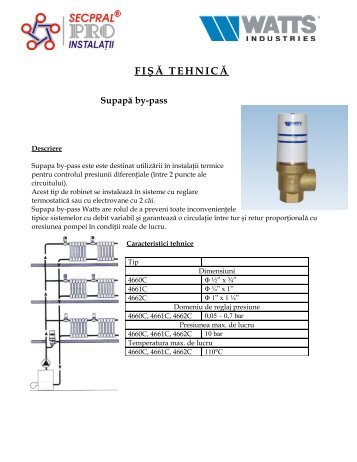 Fisa tehnica supapa by-pass - Secpral Pro Instalatii