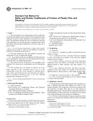 Static and Kinetic Coefficients of Friction of Plastic Film and Sheeting1