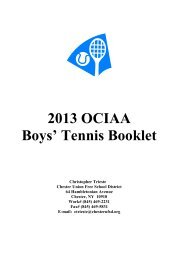 OCIAA Tennis Book - Section IX Athletics