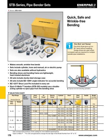 Stb-Series, Pipe Bender Sets Quick, Safe and Wrinkle ... - Enerpac