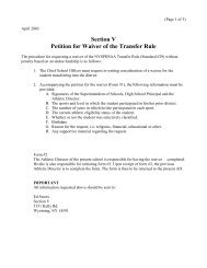 Transfer Rule Waiver Request Forms - Section V Athletics