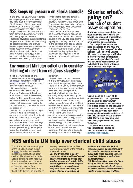 NSS Bulletin. - National Secular Society