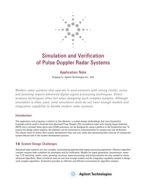 Simulation and Verification of Pulse Doppler Radar Systems