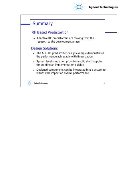 Presentation on RF Predistortion of Power Amplifiers - Agilent ...