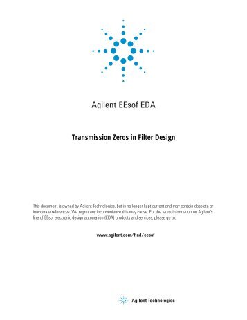 Transmission Zeros in Filter Design - Agilent Technologies