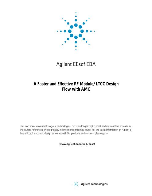 A Faster and Effective RF Module/LTCC Design Flow with AMC