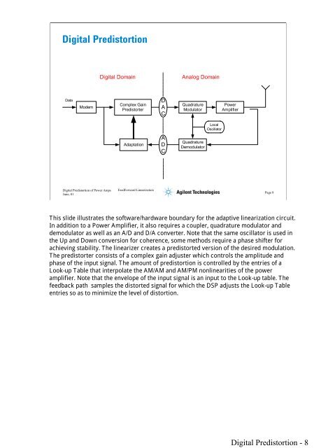 Presentation on Digital Predistortion of Power Amplifiers - Agilent ...