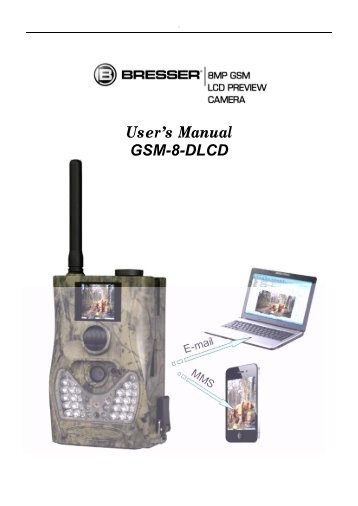 8MP Game Camera GSM with LCD Preview User Manual - Bresser