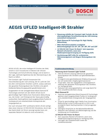 AEGIS UFLED Intelligent-IR Strahler - ViSiTec Video-Sicherheit ...