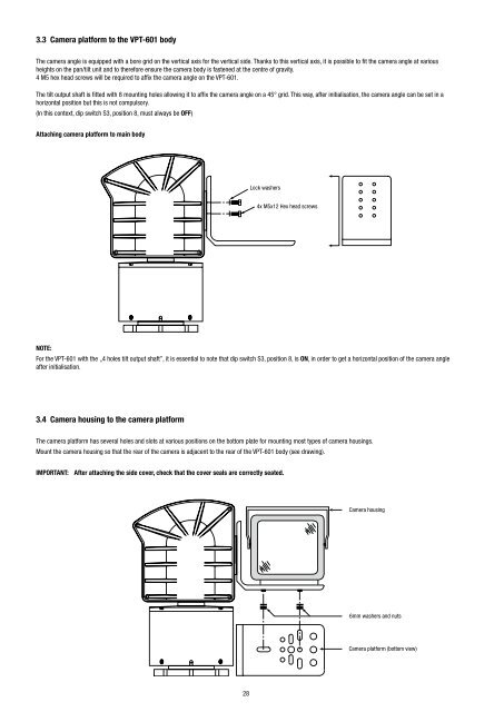 Pan/Tilt Head with Multiple Protocol Interface VPT-601 ... - Belcom